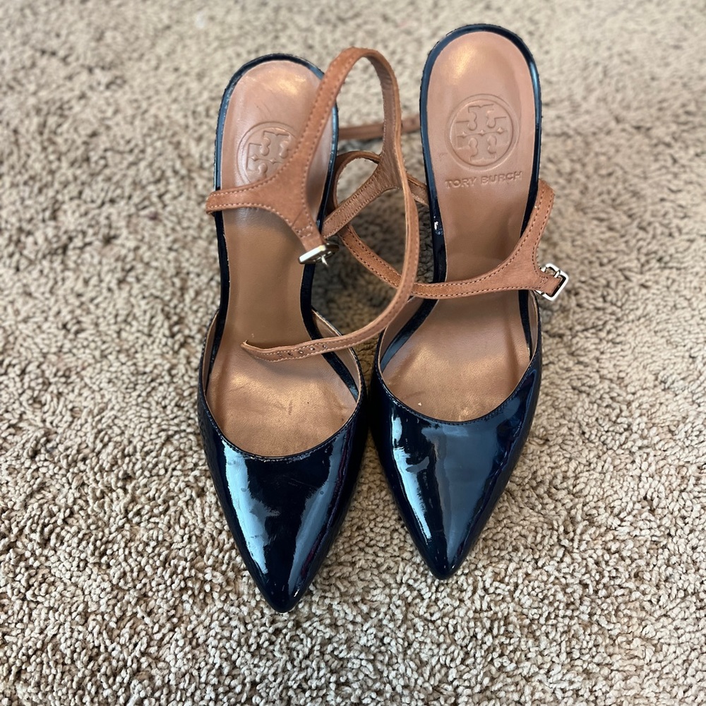 Navy Tory Burch Wedges